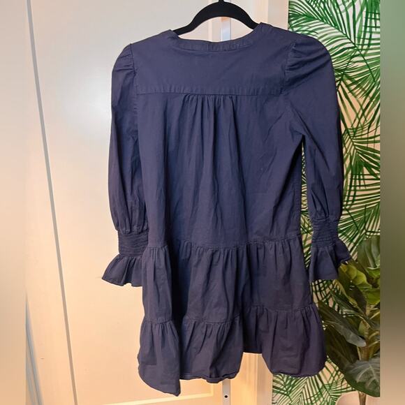 Pomander Place Navy Blue Tiered Mini Dress, size medium, EUC - Picture 5 of 9
